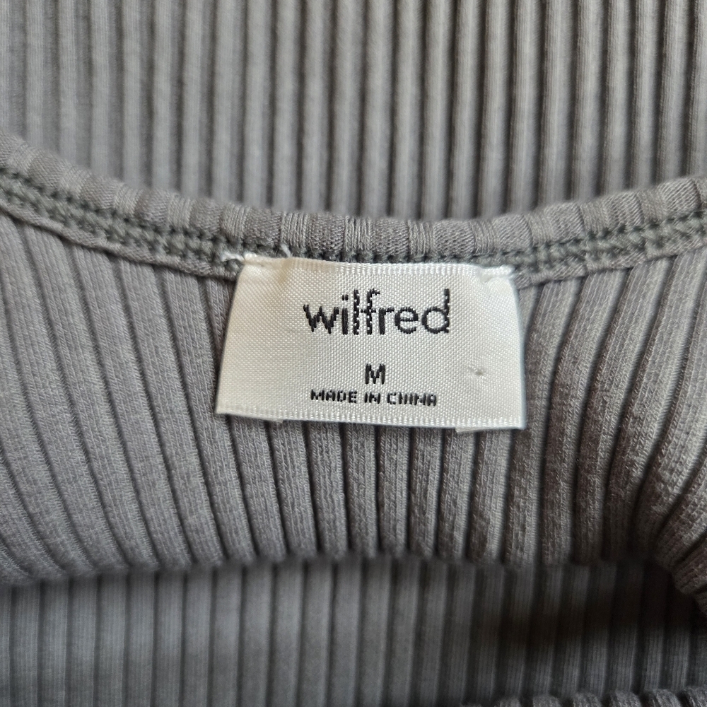 Wilfred Ribbed Knit Bodysuit Grey/Green Size M - Picture 5 of 7